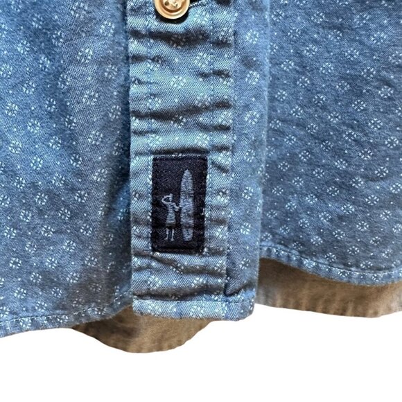 Johnnie-O Blue Short Sleeve Button-Up Collared Short Sleeve Shirt Men's Size L - Picture 6 of 7